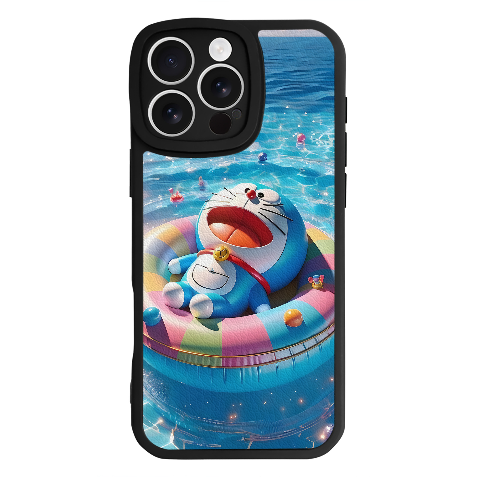 （画像用） ドラえもん Doraemon 【iPhone 16シリーズ対応】シリコンスマホケース（レザー調） 材質：シリコン